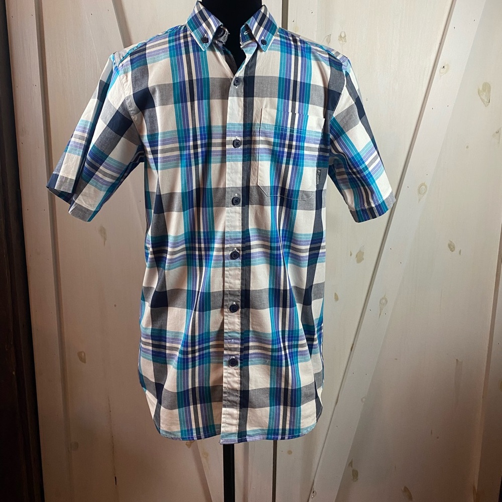 Columbia Active Fit Plaid Button-Front Short Sleeve Shirt